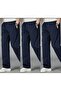 3 Pieces Unisex Regular Navy Blue Navy Blue Navy Blue Pipe Leg Sweatpants - 5