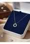 316L Steel Necklace Tarnish Free Antiallergic Zircon Stone Silver Color Ring Women Necklace - 2