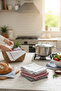 Set of 5 - 100% Cotton Modern Striped Premium Highly Absorbent Kitchen Towels - Quick Dry - 3