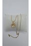 Stainless Steel Gold Color Clover Model Small Zircon Stone Necklace - 7
