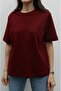 Burgundy 100% Cotton Crew Neck T-Shirt - 4