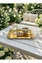 Single-Sided Gold Daisy Detailed Metal Presentation Tray Set of 12 – Gold and Silver Options - 5