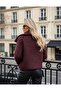 Double-Breasted Women's Jacket with Collar, Belt Closure, Cashemere, Long Sleeves - 3