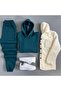Men's 3 Thread Ş Fleece-Lined Set 3-Piece Combination with Plush Jacket