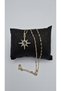 Stainless Steel Gold Color North Star Model Zircon Stone Necklace - 6