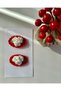 Hair Clip Special Floral Design Handmade Set of 2 Snap Clips - 2