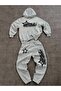 Unisex Women Men World Richman Printed Oversized 3 Thread K Hooded Tracksuit Set