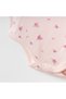 Newborn Baby Girl Cotton Bodysuit Colorful Patterned Short Sleeve Bodysuit with Snap Fasteners 3-12 Months Pink - 6
