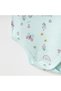 Newborn Baby Girl Cotton Bodysuit Colorful Patterned Short Sleeve Bodysuit with Snap Fasteners 3-12 Months Water Green - 6