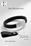 Men's Leather Magnetic Braided Bracelet and Keychain Set - 4