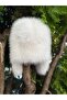 Plush White Pilot Hat Beret with Clip - 3