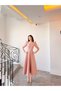 Olen Powder Pink Short Sleeve Maxi Length Flared Skirt Evening Dress - 6
