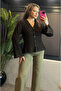 Brown Textured Fabric Flywheel Sleeve Knitwear Cardigan - 5