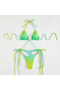 Women's Gradient Strappy Cut Out Minimal Swimsuit Bikini Set - 3