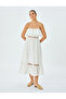 Women'S White Strappy Broderie Dress