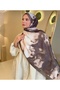 Mineleşarp Batik Pattern Brown Color Cotton Soft Shawl - 4