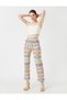 Multicolor Crochet Pattern Straight-Leg Pants - 2