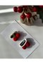 Newborn Baby Hair Clip Cherry Handmade 2-Piece Clip Hairless Baby Hair Clip Set - 3
