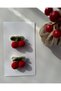 Newborn Baby Hair Clip Cherry Handmade 2-Piece Clip Hairless Baby Hair Clip Set - 2