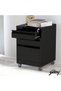 3 Drawer Black Mobile Storage Unit for Office and Home Organization - 3