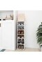 Shoe Cabinet High Gloss White 27.5x27x102 cm Engineered Wood
