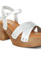 Women Metallic Pleather Clog Sandals in Silver - 4
