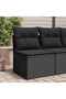 Garden Chair Armless with Cushions Black Poly Rattan