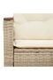 Garden Sofa with Cushions 2-Seater Beige Poly Rattan - 7