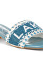 Women Lake Como Beaded Slip-On Heels in Blue - 4