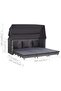 Extendable 3-Seater Sofa Bed with Roof Poly Rattan Grey - 3