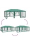 Party Tent with 10 Mesh Sidewalls Green 6x4 m HDPE - 5