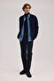 Navy Blue Slim Fit Peter Pan collar Rayon Knitwear Jacket with Zippered Pockets - 2