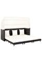 Extendable 3-Seater Sofa Bed with Roof Poly Rattan Black