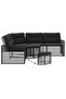 Garden Sofa with Cushions and Footstool L-Shaped Black Poly Rattan - 4