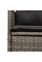 Reclining Garden Sofa 2-Seater with Table Grey Poly Rattan - 8