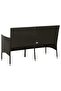 3-Seater Garden Sofa with Cushion Black Poly Rattan - 5