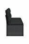 Garden Sofa with Cushions 3-Seater Black Poly Rattan - 4