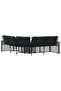 Garden Sofa with Cushions and Footstool L-Shaped Black Poly Rattan - 2