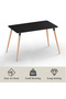 Cenare 7-Piece Dining Set for Kitchen, 140 X 80 Dining Table With 6 X DSW Plastic Dining Chair Black - 2