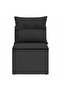 Garden Chair Armless with Cushions Black Poly Rattan - 2
