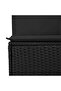 Garden Sofa with Cushions 3-Seater Black Poly Rattan - 7