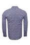 Slim Fit Red Contrast Detailed Micro Floral Stretch Fabric Cotton Shirt - 7