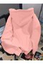 Unisex Hooded Kangaroo Pocket Sweatshirt Oversize Pink - 2