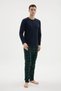100% Cotton New Season 2026 4 Seasons Midi Collar Men's Pajama Set - 8