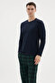 100% Cotton New Season 2026 4 Seasons Midi Collar Men's Pajama Set - 3
