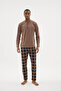 100% Cotton New Season 2026 4 Seasons Midi Collar Men's Pajama Set - 7