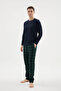 100% Cotton New Season 2026 4 Seasons Midi Collar Men's Pajama Set - 5