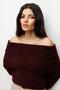 6997 women's madonna collar wool blend knit sweater - burgundy - 3