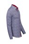 Slim Fit Red Contrast Detailed Micro Floral Stretch Fabric Cotton Shirt - 6