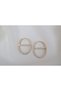 Kp146 Gold Zircon Stone Stick Detail Oval Hoop Earrings (Length 30 mm) - 2